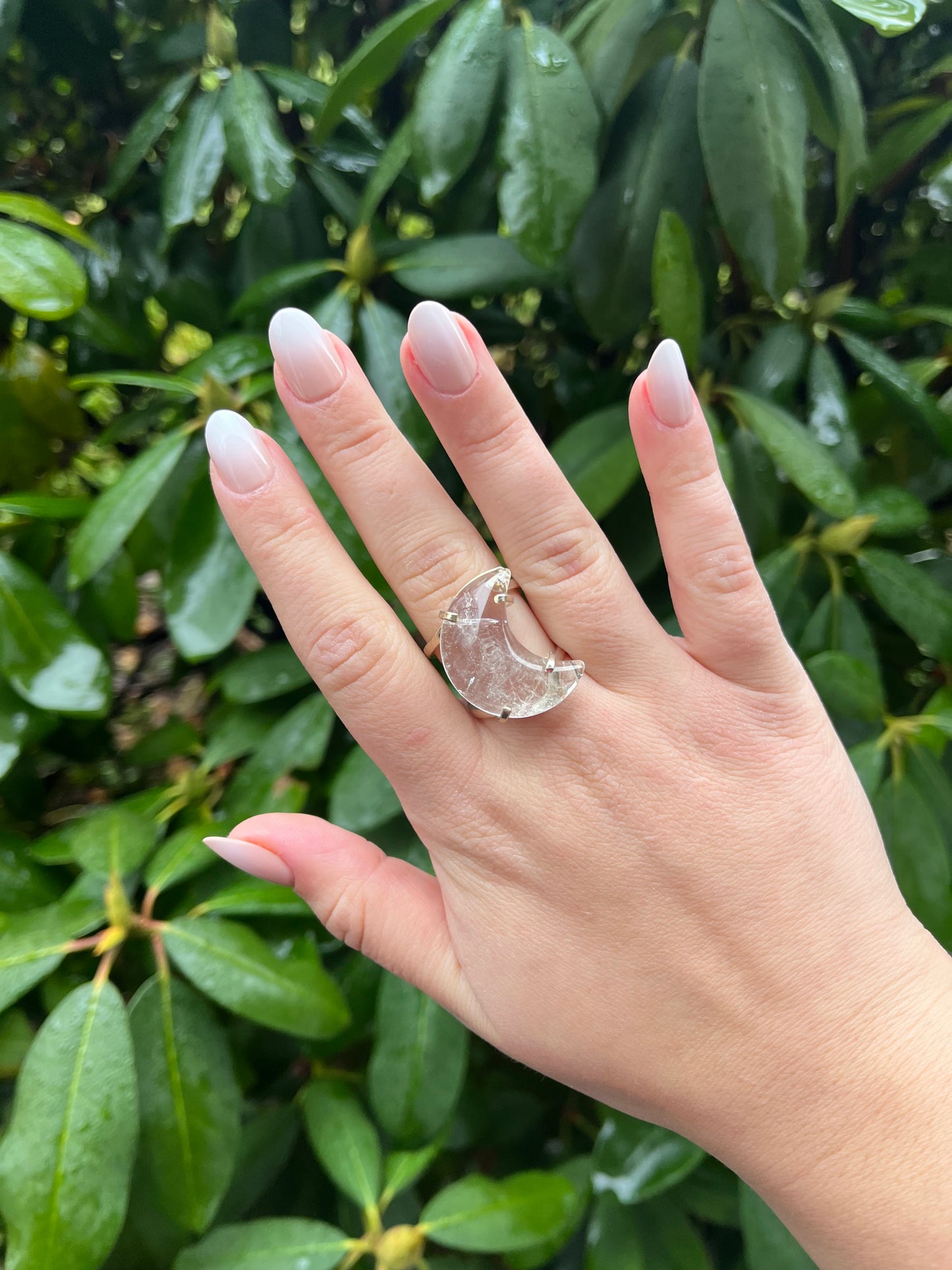 Silver Large Moon Rings