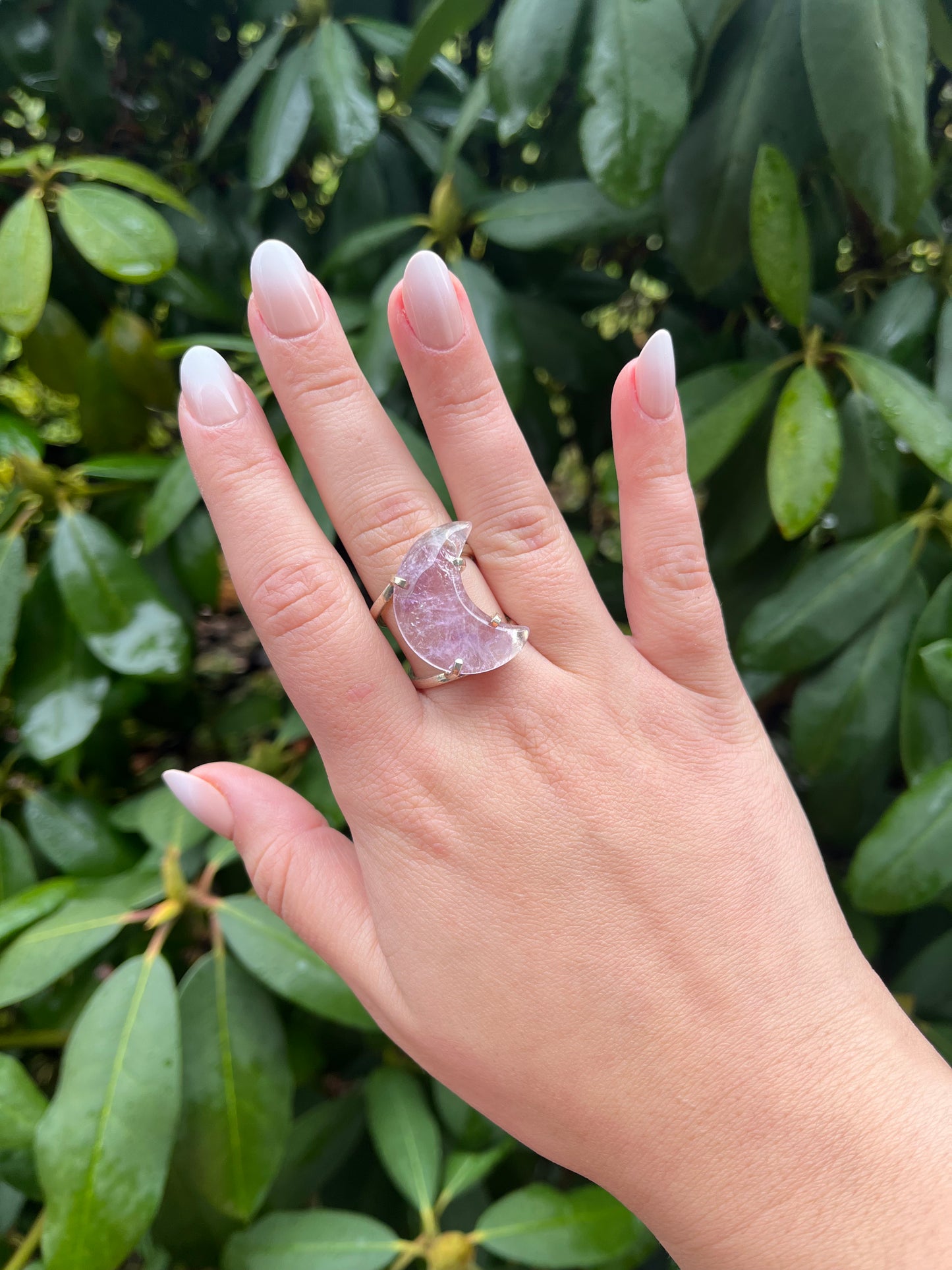 Silver Large Moon Rings