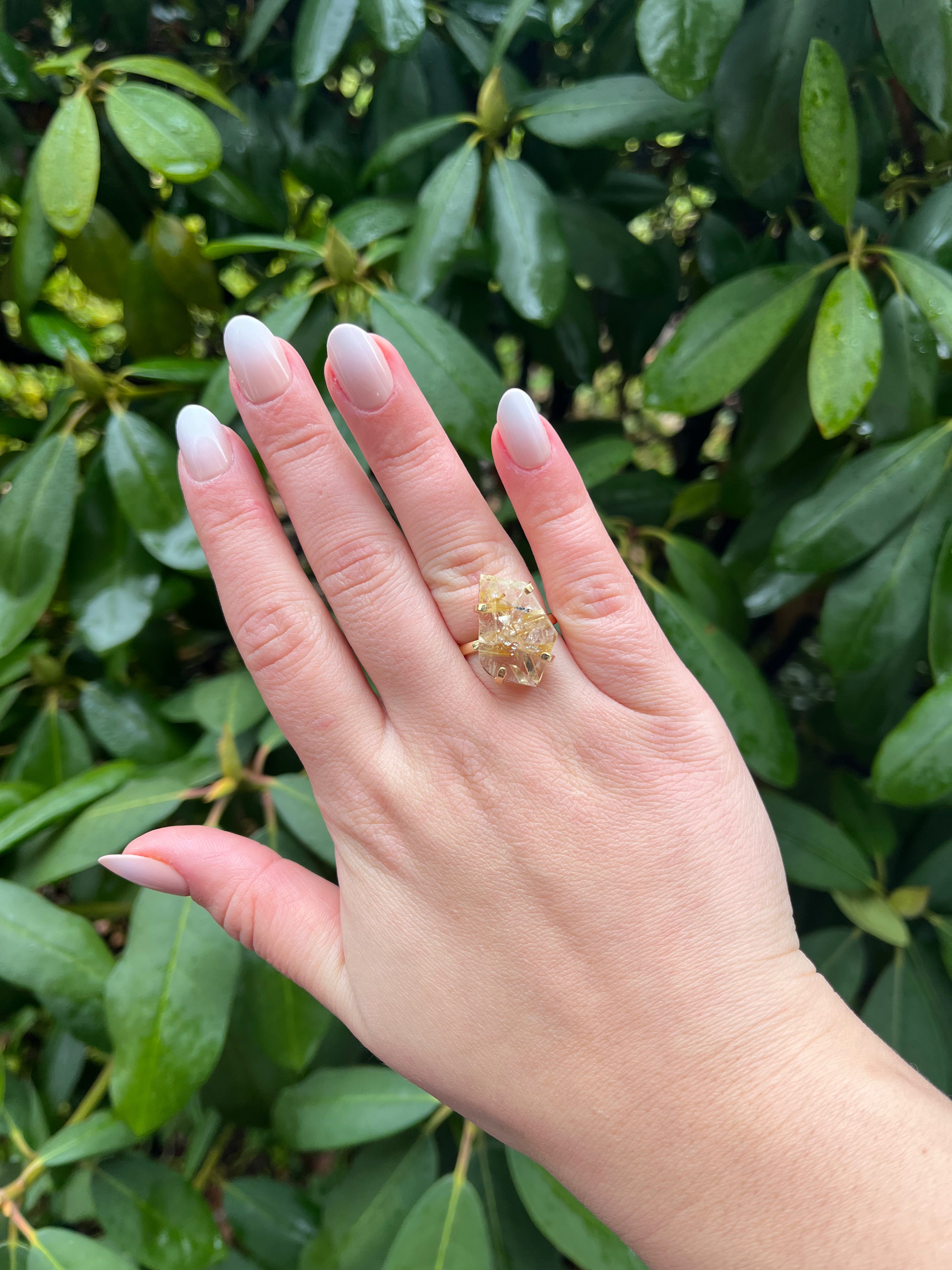 Golden Rutilated Quartz Rings – Lilly and Lotus Crystals